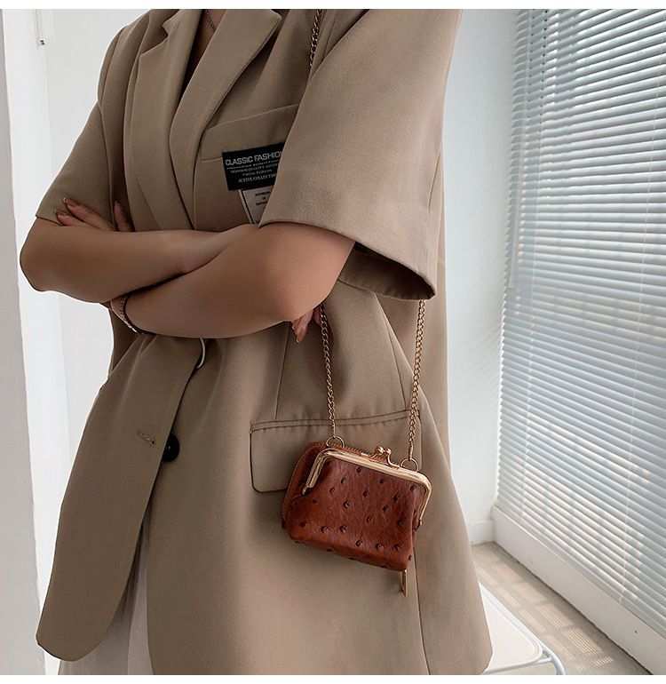 Torebka damska na jedno ramię, wzór strusia, mała torebka typu crossbody, tekstura popularna_voghion.com