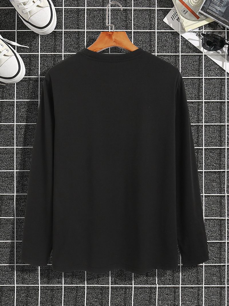 Neues langärmeliges Herren-T-Shirt mit Print und Rundhalsausschnitt – Trendiges, vielseitiges Freizeit-Top für Herren im Sommer_voghion.com