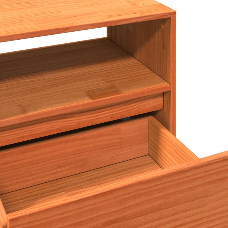 TV-Schrank Wachsbraun 140x37x50 cm Massivholz Kiefer_voghion.com