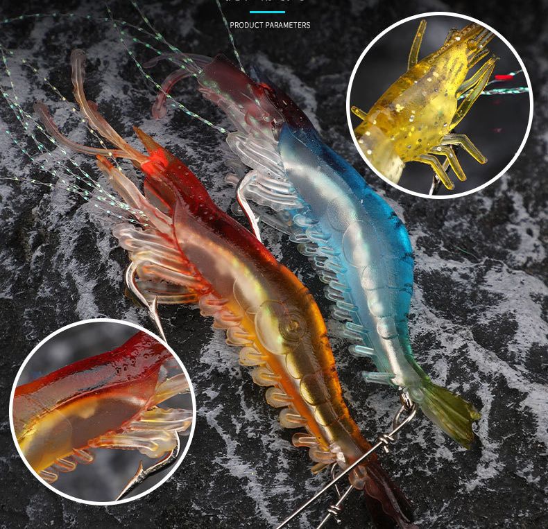Guojie Gear High Simulation Soft With Hook Bait Fishing Shrimp Lure_voghion.com