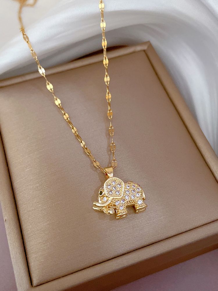 Vendas quentes roupas de palhaço, joias, decoração de colar, colar de elefante 3D de luxo feminino da moda, micro incrustado, clássico_voghion.com