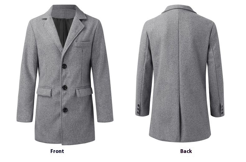 Upgrade hochwertige britische Herren mittellangen bis langen Mantel für Herbst und Winter Wollanzug Jacke_voghion.com