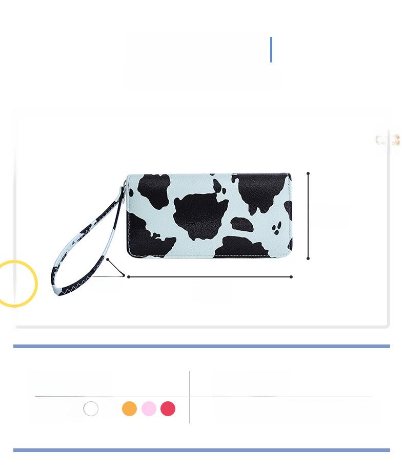 Cross-border Women's bag wholesale 2022 summer Korean style contrast color milk pattern multi-compartment wallet long horizontal clutch_voghion.com