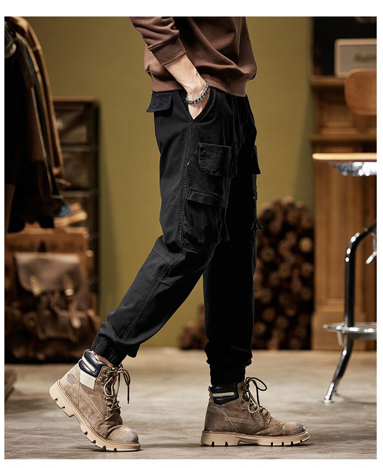 New personalized high street style tooling trousers casual trousers versatile simple fashion niche design leggings_voghion.com