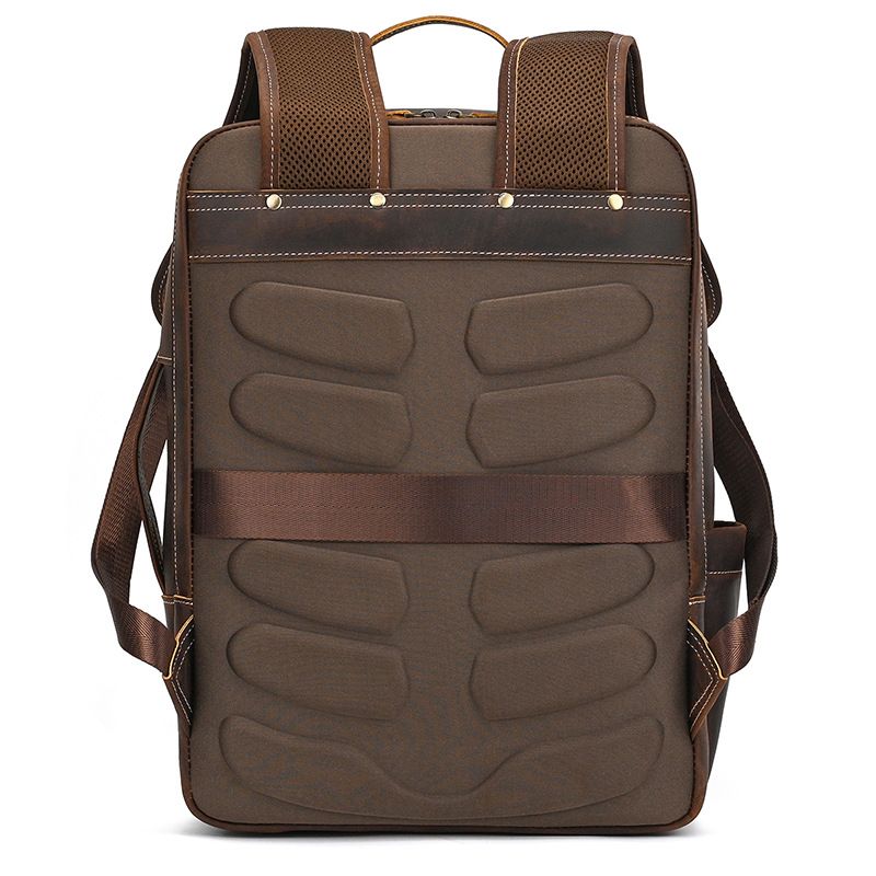 Top Layer Rindsleder Herren Crazy Horse Business-Rucksack mit großer Kapazität 16 Zoll lässige Reisetasche aus echtem Leder_voghion.com