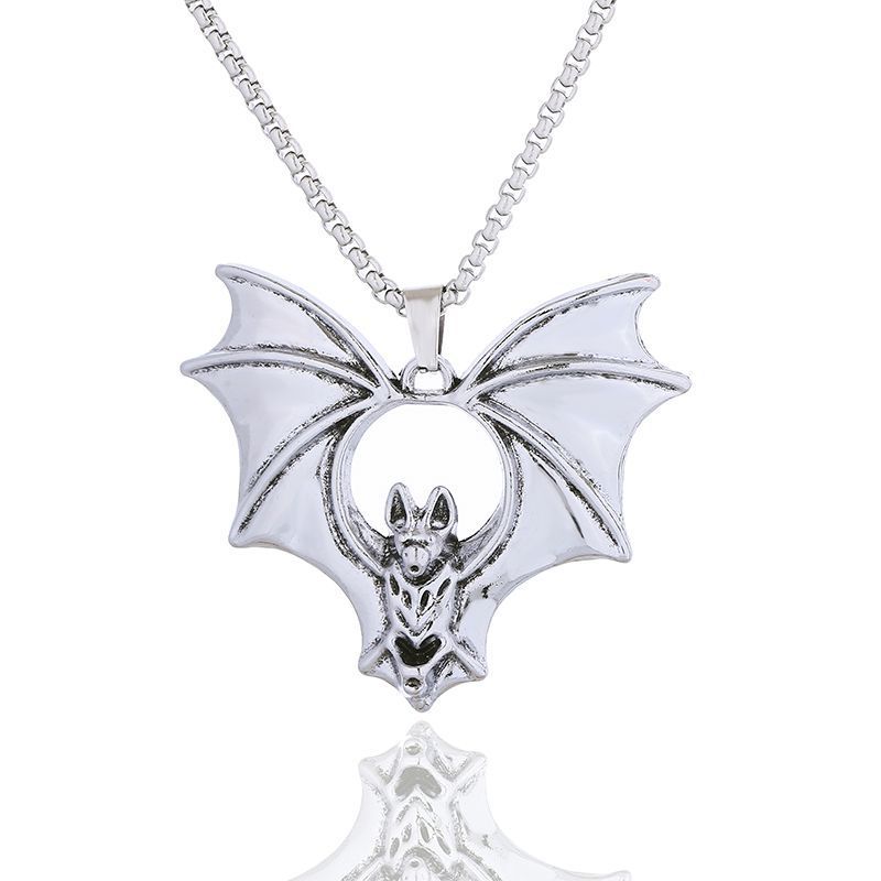 European And American Ins Versatile Fashion Trendy Men's Stainless Steel Sweater Chain Jewelry Vintage Personality Bat Men's Pendant_voghion.com