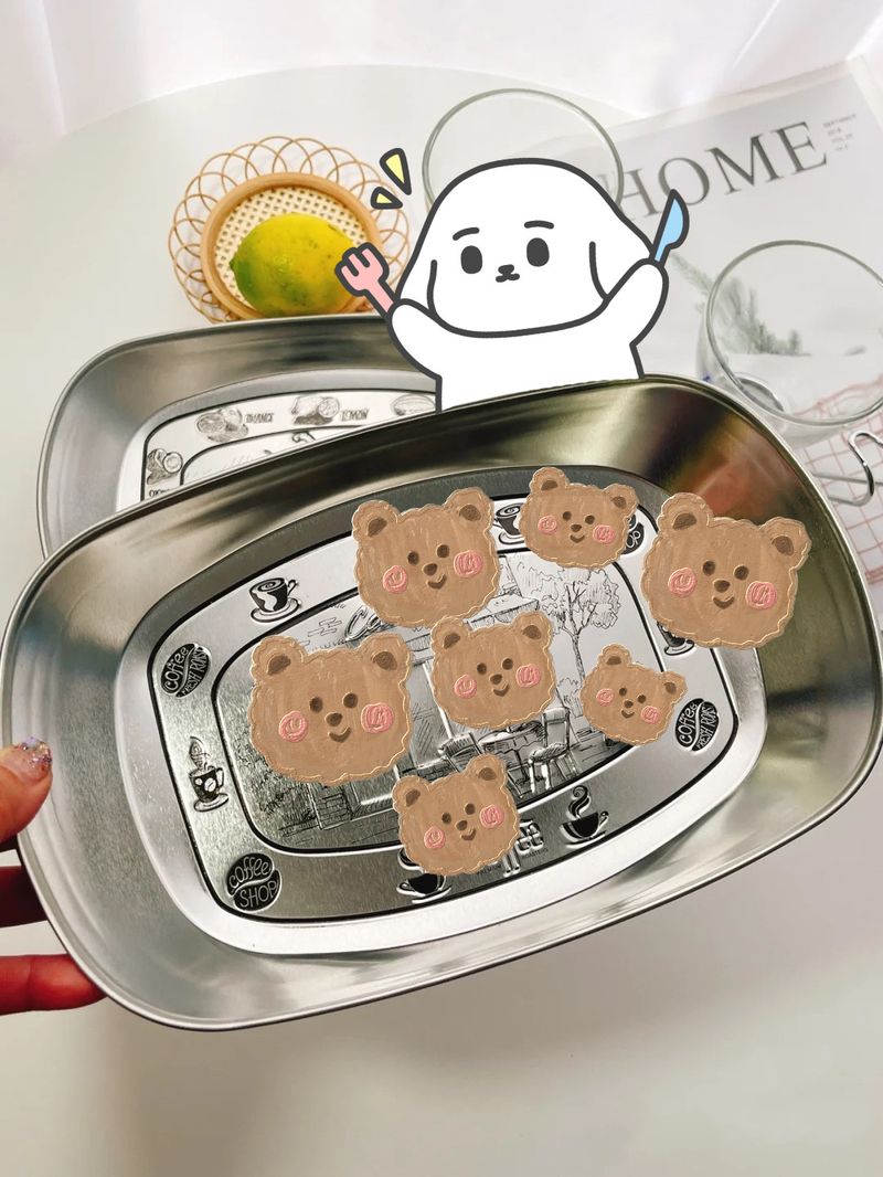 Tablett im amerikanischen Stil Weißblech Haushalt Edelstahl Snack Obst Lebensmittel Kaffee Tisch Lagerung Picknick Platte_voghion.com