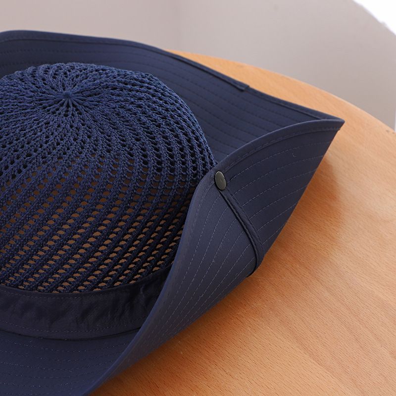 Fashion 10cm Wide Brim Sun for Men UPF 50+ Boonie Summer UV Protection Outdoor Fishing Hiking Hat Breathable Mesh Bucket Cap_voghion.com