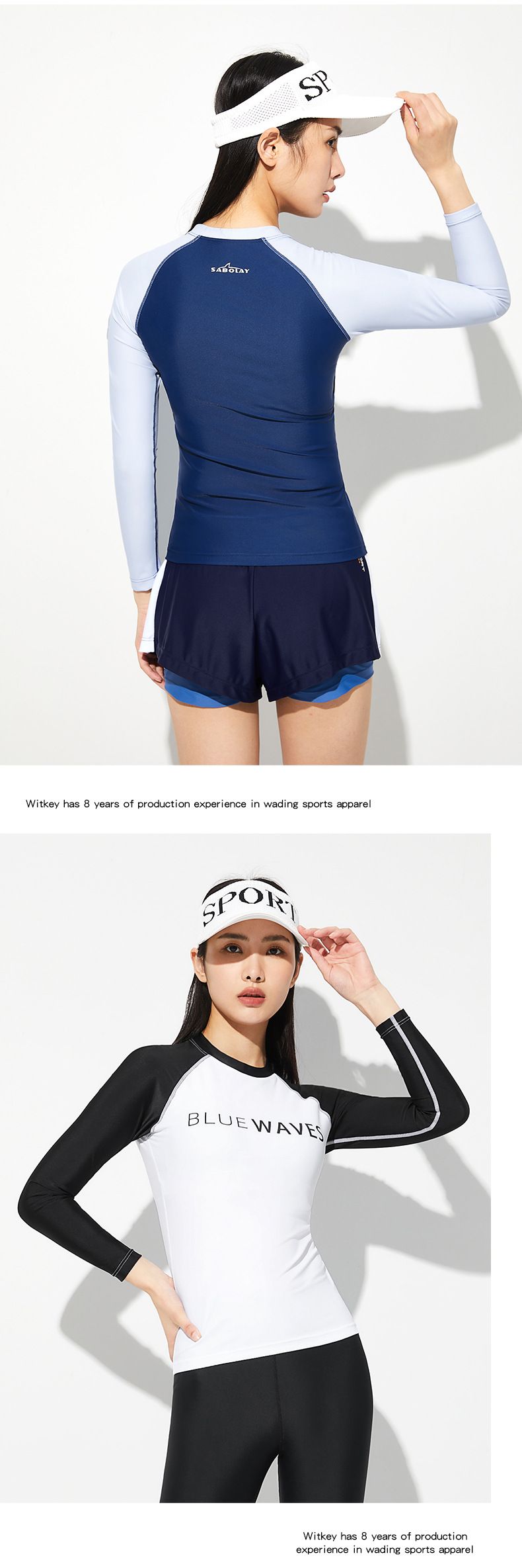 Nuovo costume da bagno due pezzi da donna, protezione solare, costume da surf da spiaggia ad asciugatura rapida, costume da bagno sportivo slim fit taglie forti_voghion.com