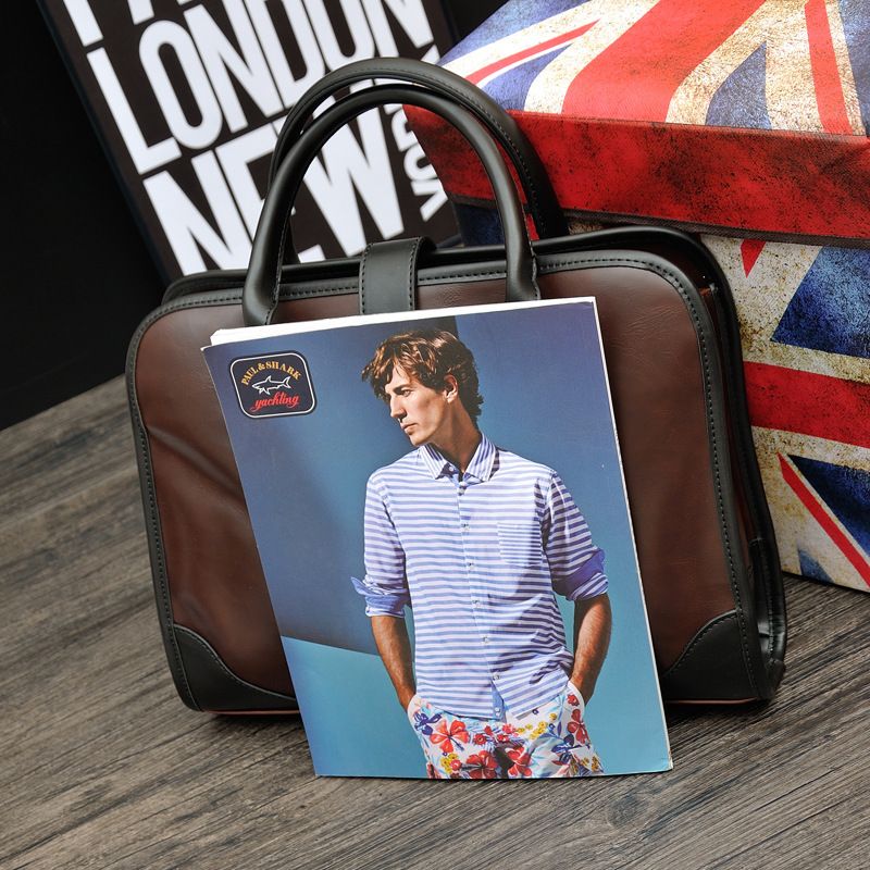 2023 New Trendy Business Handbag Shoulder Briefcase Leather Men's Bag_voghion.com