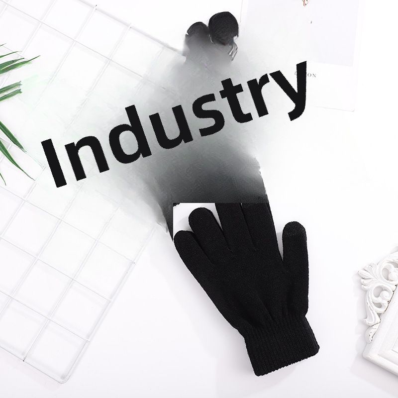 Men's Winter Padded Brushed Knitted Touch Screen Outdoor Riding Cold-proof Warm Game Gloves Factory Direct Batch_voghion.com