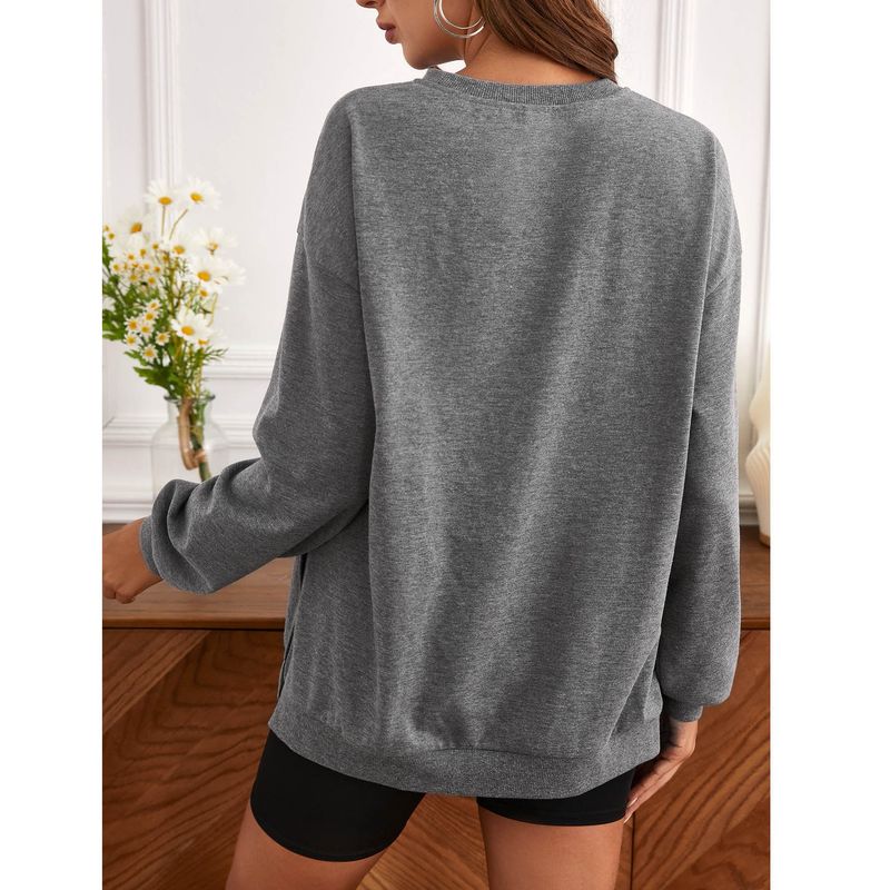 Sudadera con capucha y manga larga con cuello redondo y estampado_voghion.com