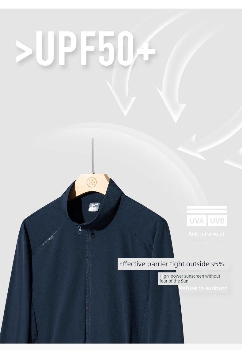 Stehkragen Damen Sommer Mittleren Alters Sportswear Stretch Sonnenschutz Kleidung_voghion.com