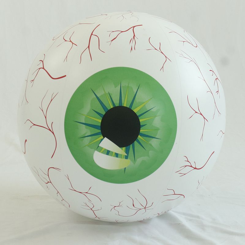 PVC Inflatable LED Eyeball, Halloween Glowing Ball Decoration With Bloodshot Effect, Horror Party Prop_voghion.com