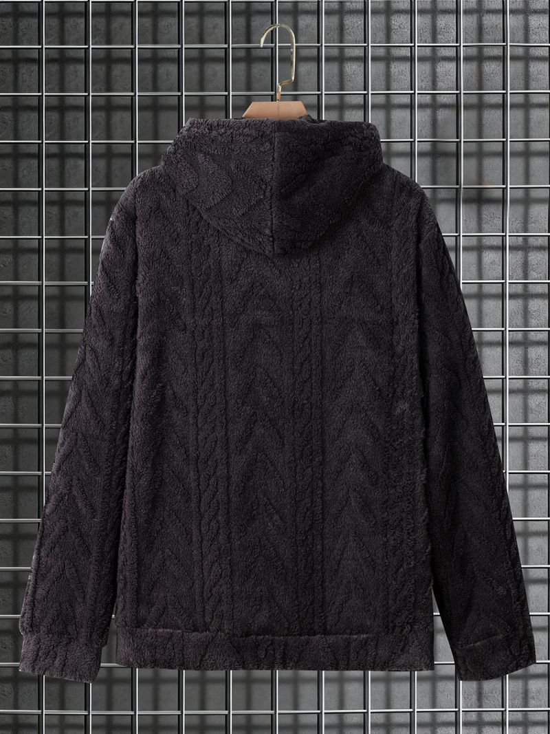 Felpa oversize con cappuccio da uomo – Pullover morbido foderato in pile per abbigliamento streetwear e da casa (nero, antracite, beige, blu navy)_voghion.com