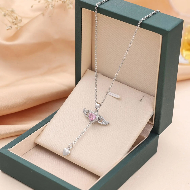 Edelstahl Gold Farbe Amor Engel Flügel Anhänger Halskette Für Frauen Mädchen Schlüsselbein Kette Party Schmuck Geschenk_voghion.com