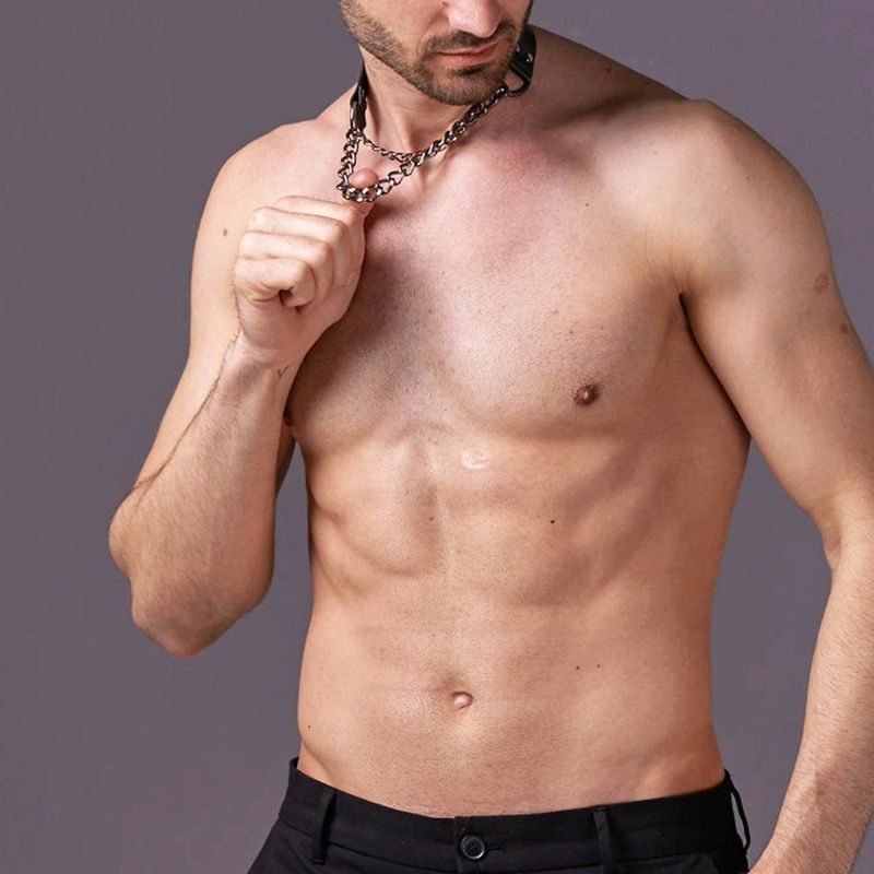 Bracciale da uomo in pelle, bandana, collare, braccialetto, stile moda, Bmsm, padrone schiavo, grasso, abuso, U Bear Party_voghion.com