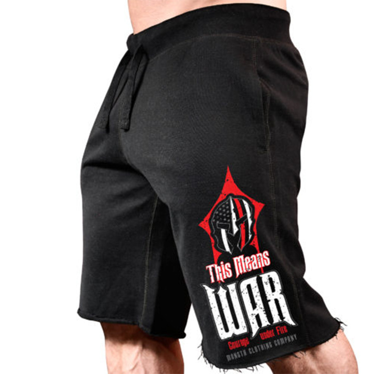 Muscle Fitness Brother - Pantalones cortos elásticos de algodón con estampado grande para hombre, deportes, correr, ocio, personalidad_voghion.com