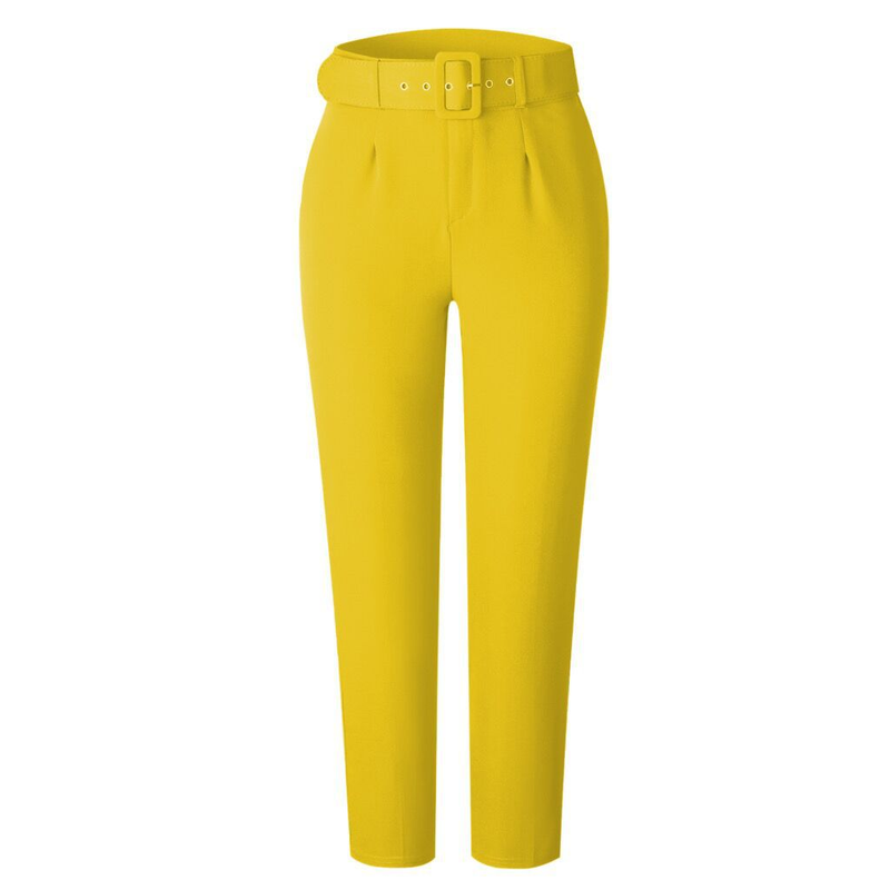 Freizeithose mit hoher Taille, Slim-Fit-Anzughose, Damenhose, Herbst-Berufshose_voghion.com