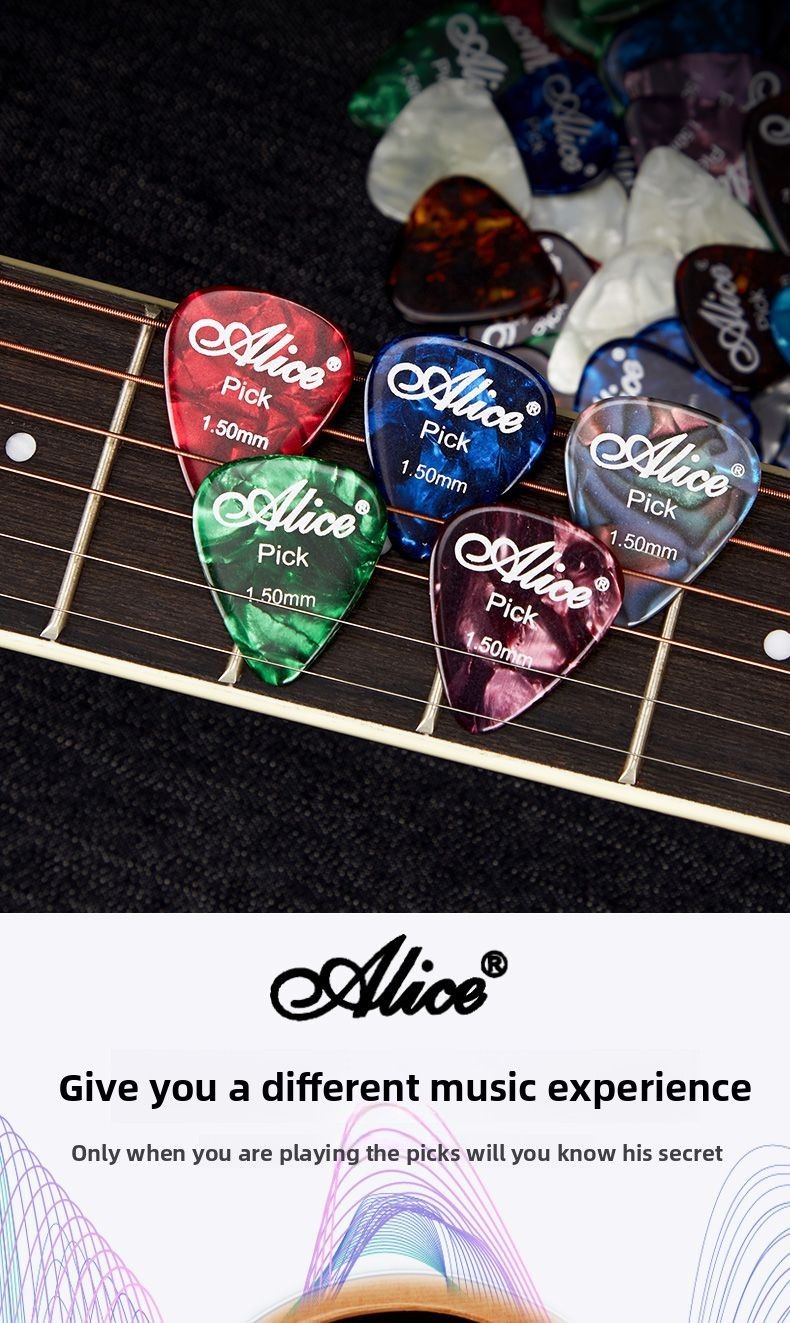 Palhetas de violão acústico elétrico antiderrapante profissional ABS Alice Celulóide fosco_voghion.com
