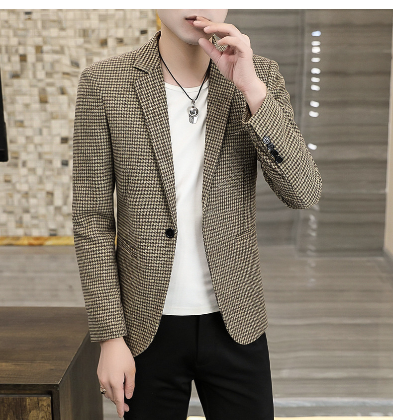 2024 nuovi abiti da uomo in stock piccoli abiti stile coreano moda plaid giacca casual da uomo all'ingrosso_voghion.com