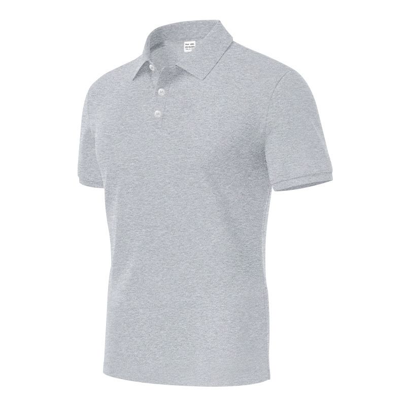 Męska szybkoschnąca koszulka polo – oddychająca, dopasowana, casualowa i golfowa koszulka z krótkim rękawem na lato, lekka i wygodna, jednolity kolor_voghion.com