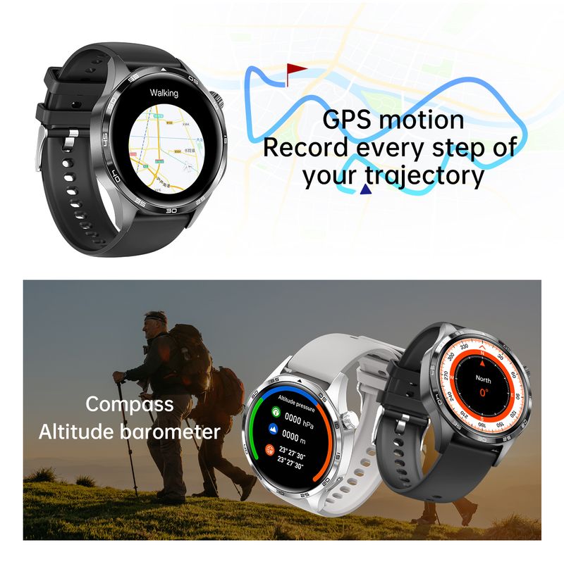 GT5 Pro Bluetooth Call Smart Watch Men For Huawei 1.53 AMOLED Screen Heart Rate Monitor NFC IP68 Waterproof GPS Sport Smartwatch_voghion.com
