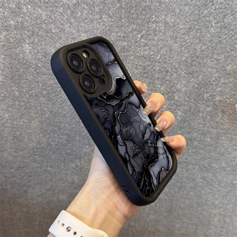 Mermer Bataklık Desenli Baskılı Mat Telefon Kılıfı IPhone 16 15 14 Pro Max 16E 13 12 Pro 11 15 Plus X XS XR 7 8 Yumuşak Kapak_voghion.com