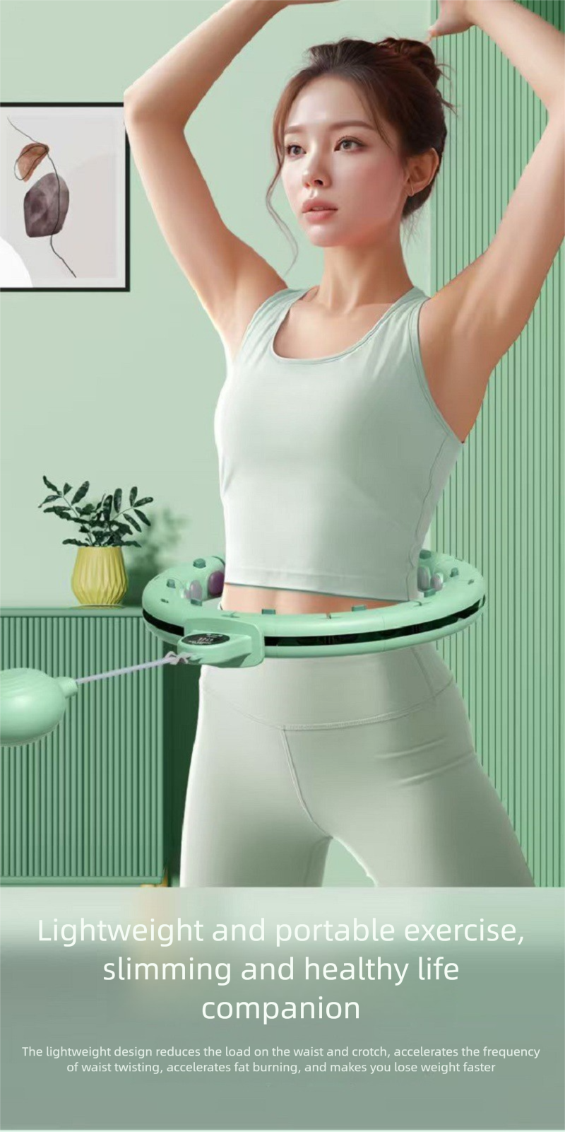 voor vrouwen, buikspierversteviging, afneembaar en splitsbaar, stil, antislip, taillevriendelijk, slimme hula-hoep met telfunctie_voghion.com