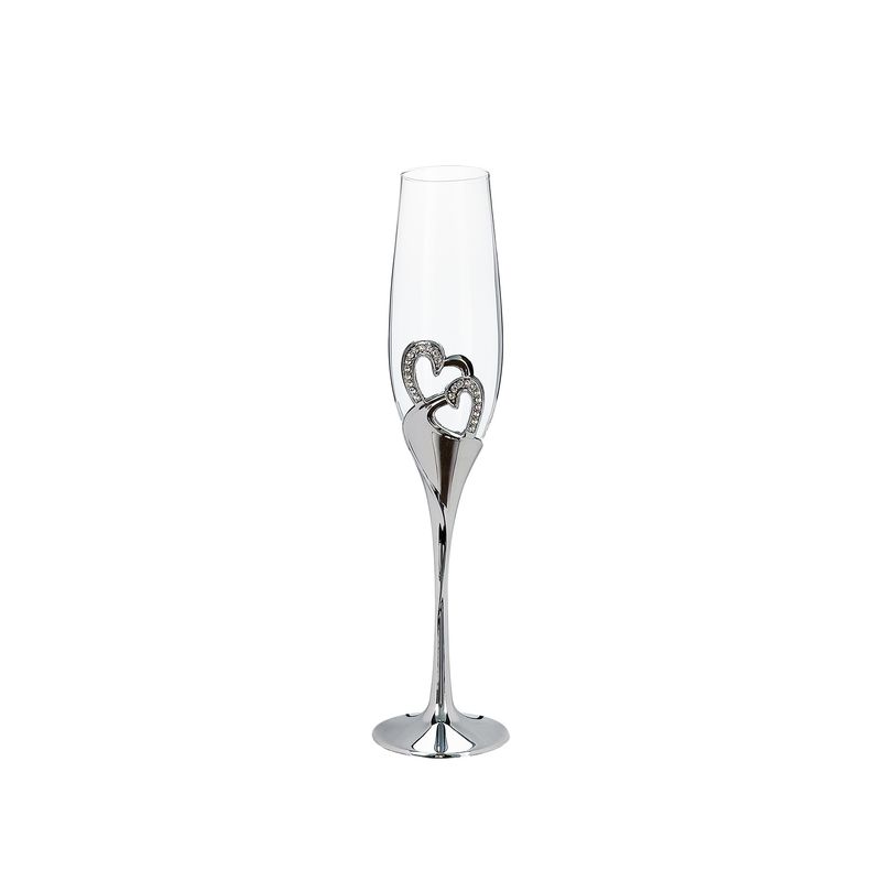 Taças de champanhe de diamante em formato de coração e metal prateado para casamento, conjunto de taças de vinho, presente de dia dos namorados, lembrança de casamento_voghion.com