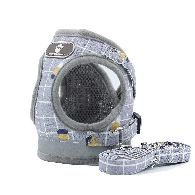 Set di imbracature riflettenti in stile gilet, traspiranti, per cani e gatti, guinzaglio per animali domestici_voghion.com