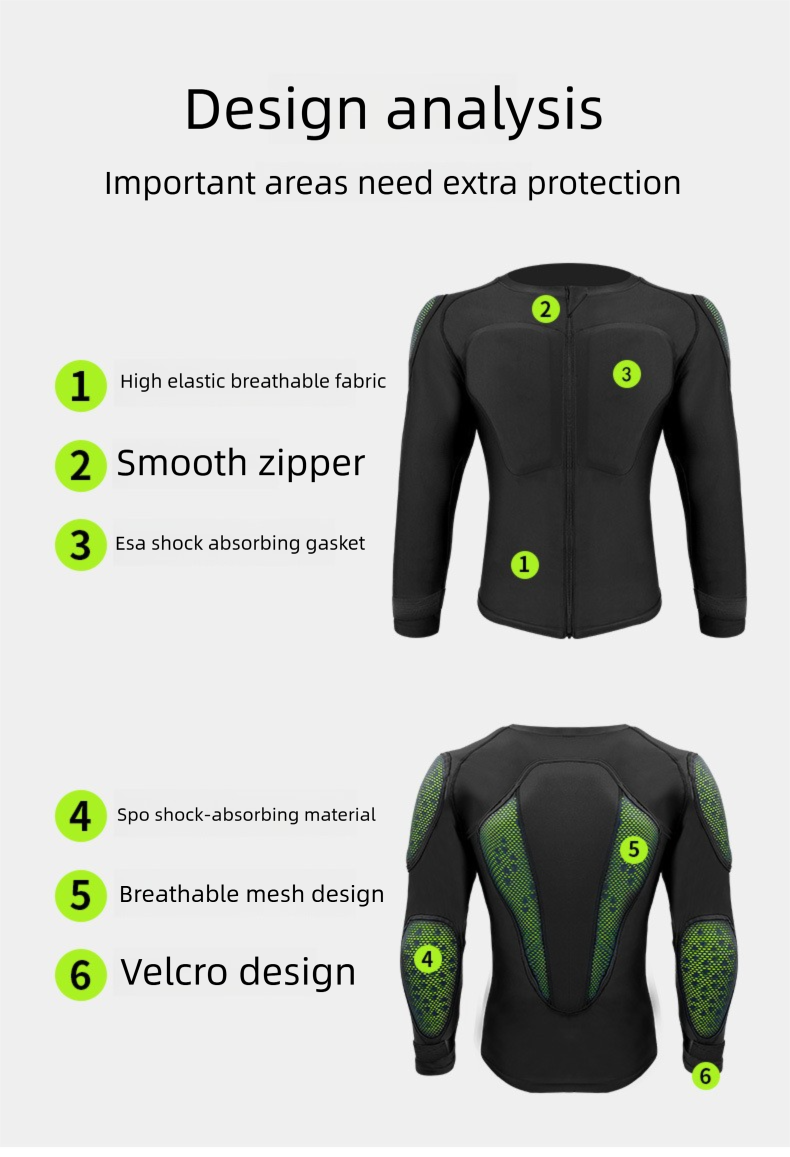 Reiten Motorrad Anti-Fall Kleidung Brust Schulter Ellenbogen Schutz Snowboard Skifahren Sport Schutz Ausrüstung_voghion.com