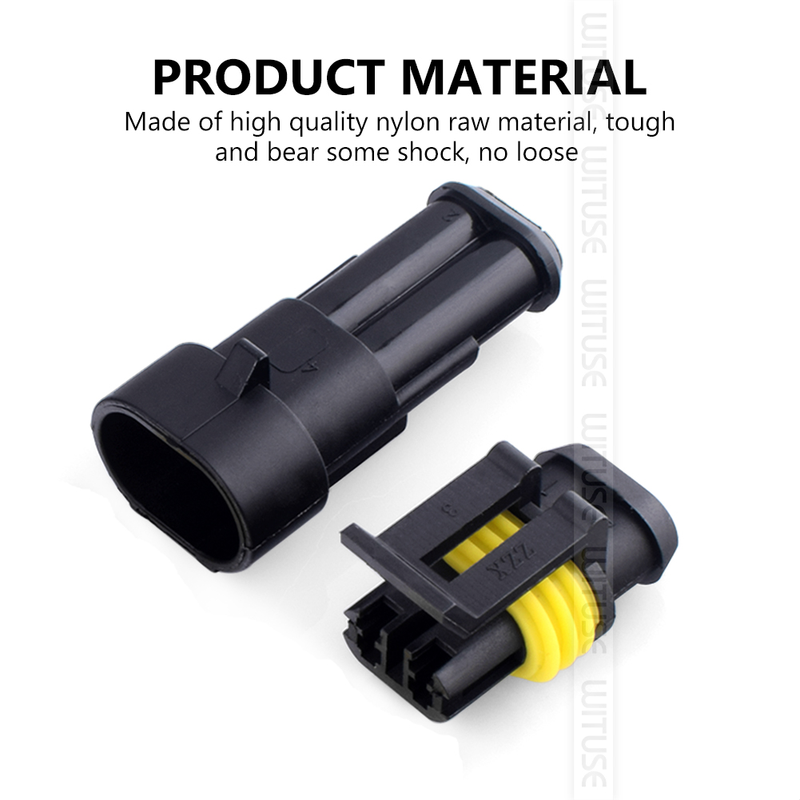 5pcs/lot 1/2/3/4/5/6 Pins Way AMP Super Seal IP68 Waterproof Electrical Wire Connector Plug For Car Waterproof Connector_voghion.com