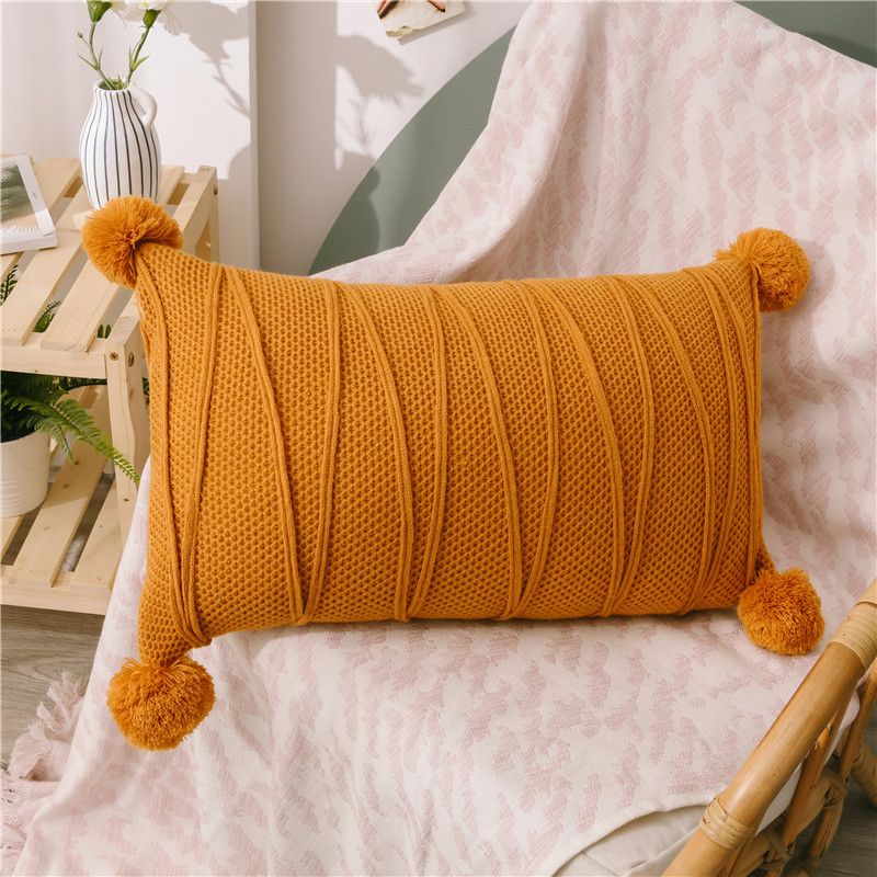 Nordisk stil enkel ensfarget geometrisk ull lang midje pute hjem stoff tiger krakk sofa pute nattbordspute_voghion.com