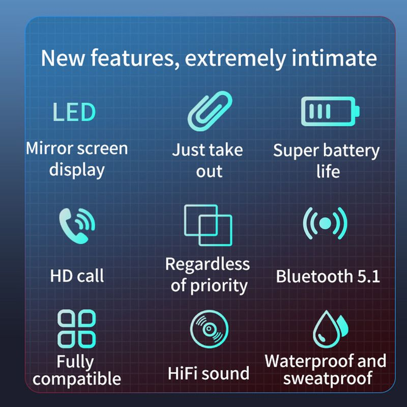 S20 fone de ouvido confortável de usar display digital led cor sólida sem fio bluetooth fone de ouvido intra-auricular para esportes_voghion.com