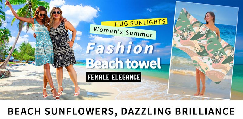 Double-Sided Flannel Beach Towel - Quick Dry & UV Protection_voghion.com