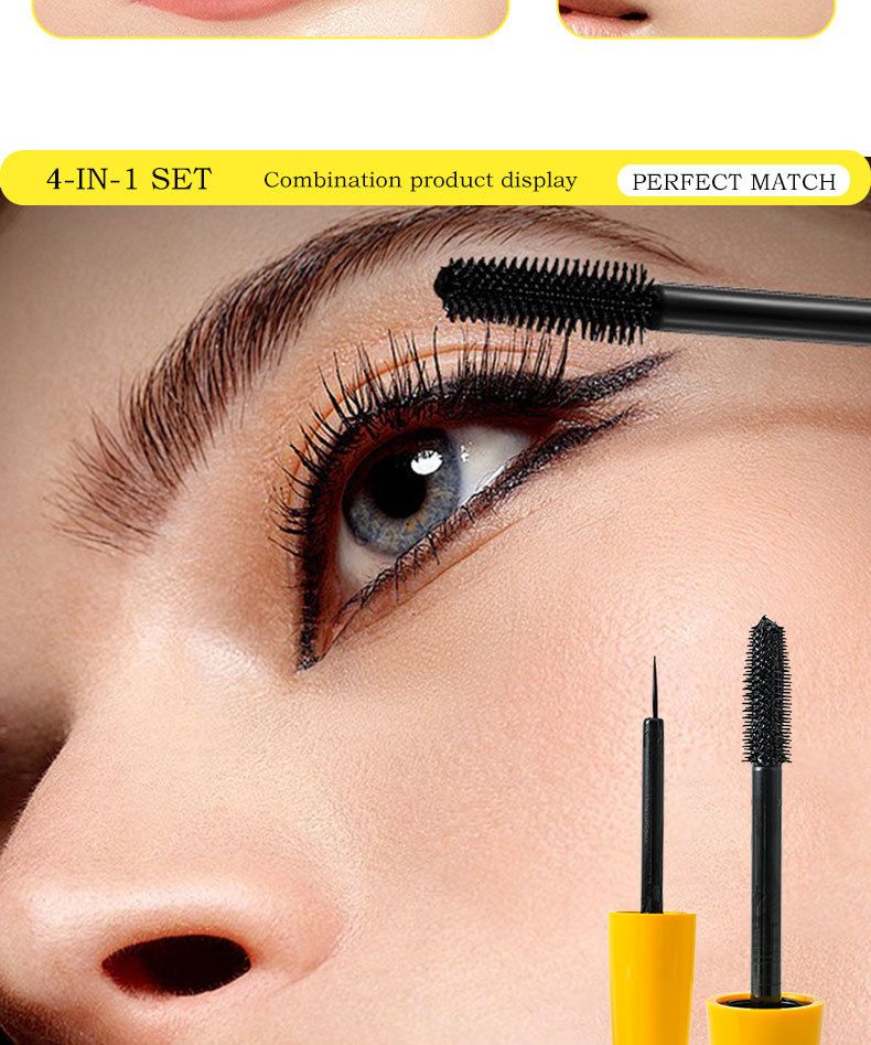 Make-up-Sets Neues 4-in-1-Konturpuder-Concealer-Flüssiggrundierung Mascara-Eyeliner-Set Vier-in-Eins-Make-up-Set_voghion.com