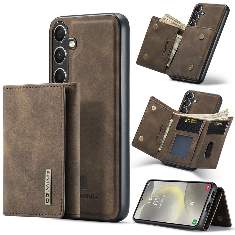 M1 per Samsung S24 Plus custodia per telefono portafoglio magnetico retrò S24 custodia protettiva portafoglio diviso due in uno_voghion.com