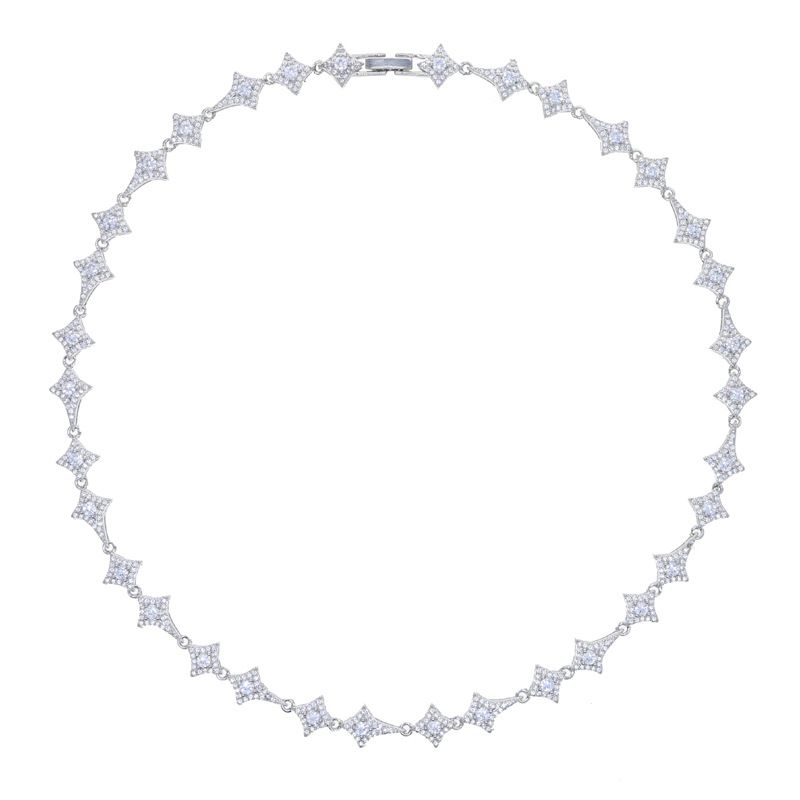 Hip Hop Necklace New Style Inlaid Zircon Star Pendant Tennis Chain Men's And Women's Jewelry_voghion.com