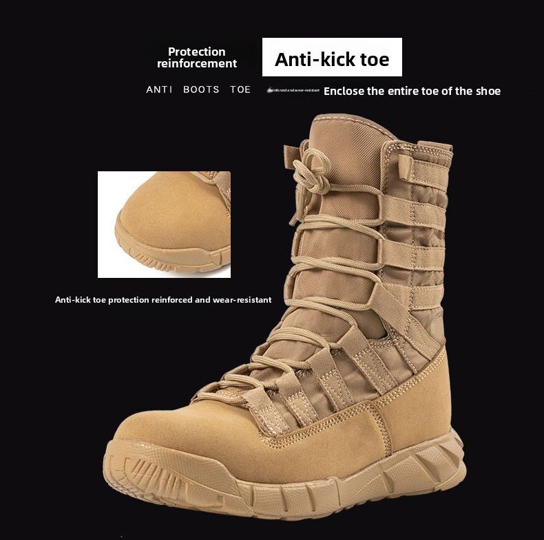 Wanderstiefel High Top Tactical Desert Brown Leichte Kampftrainingsstiefel_voghion.com