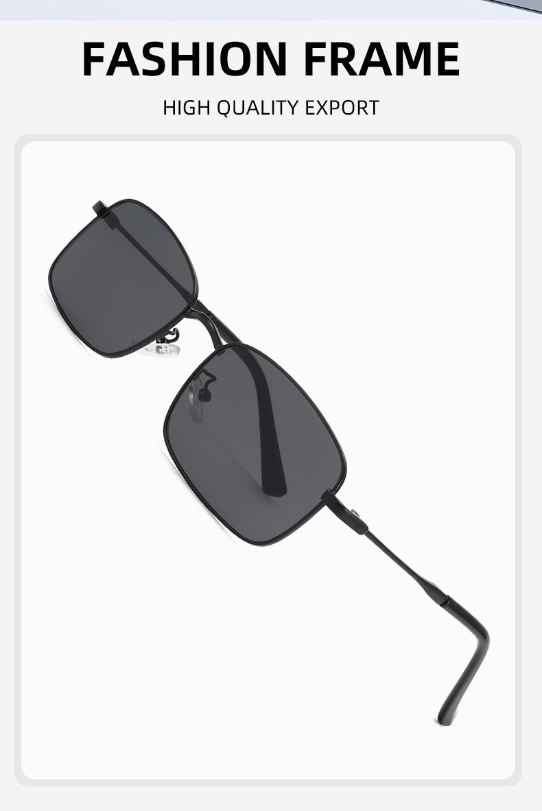 New Retro Metal Ultra Light Square Frame Anti Ultraviolet Sunglasses Small Face Personality Driving Sunglasses_voghion.com