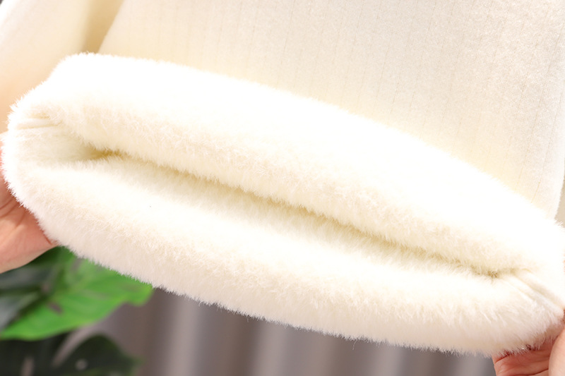 Kanner Nerz Pelzmantel Jongen a Meedercher Baby Mat Fleece Base Mantel Turtleneck Pullover Warm_voghion.com