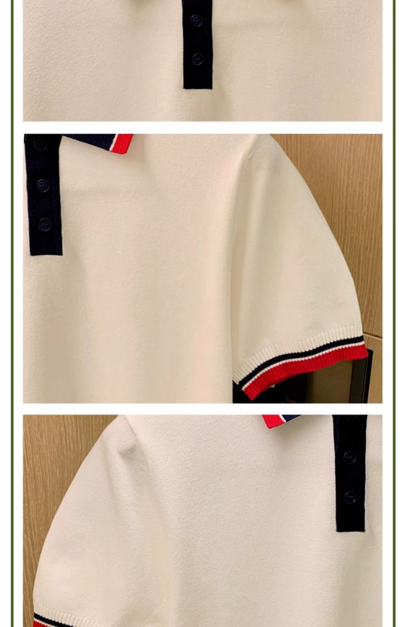 Men's Clothing men's fashion men's T shirt short sleeve summer leisure personality light luxury color matching knitted polo shirt men_voghion.com