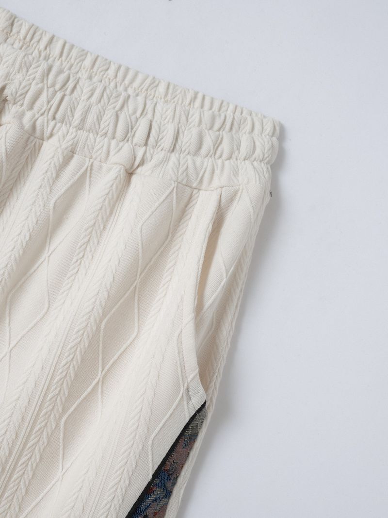 Sommer Waffelkragen Kurzarm Shorts Zweiteiler Set für Sport und Freizeit Herrenanzug_voghion.com