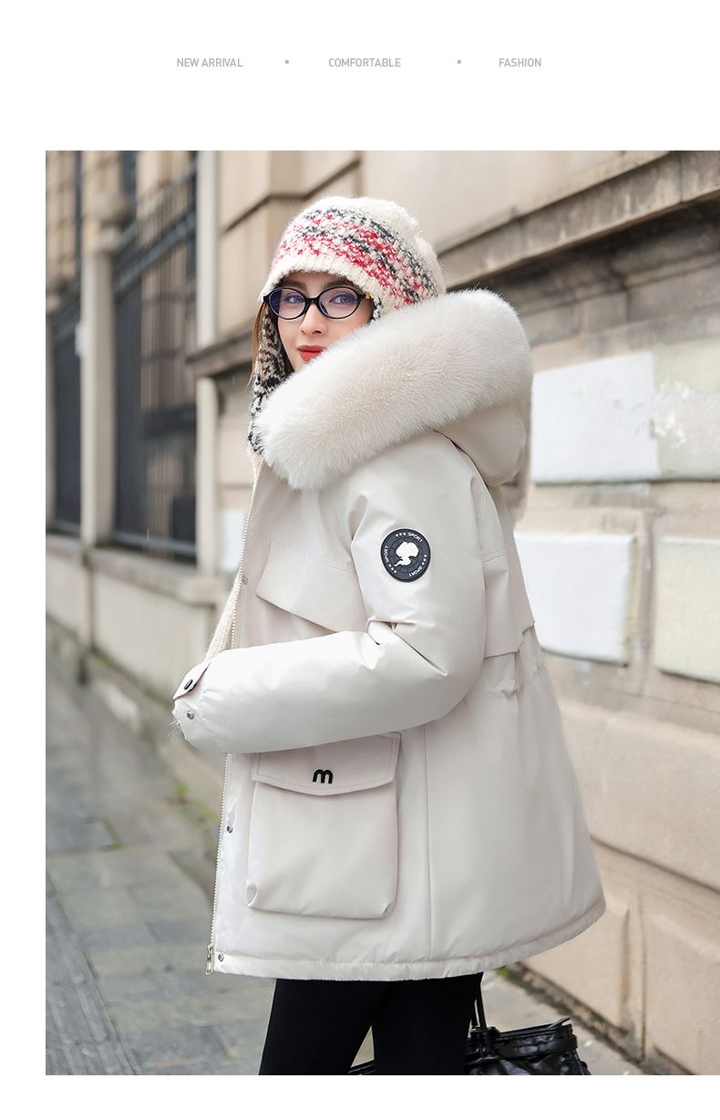 Women's Winter Parka Coat With Faux Fur Hood, Waterproof Quilted Jacket For Hiking, Workwear & Outdoor Activities_voghion.com