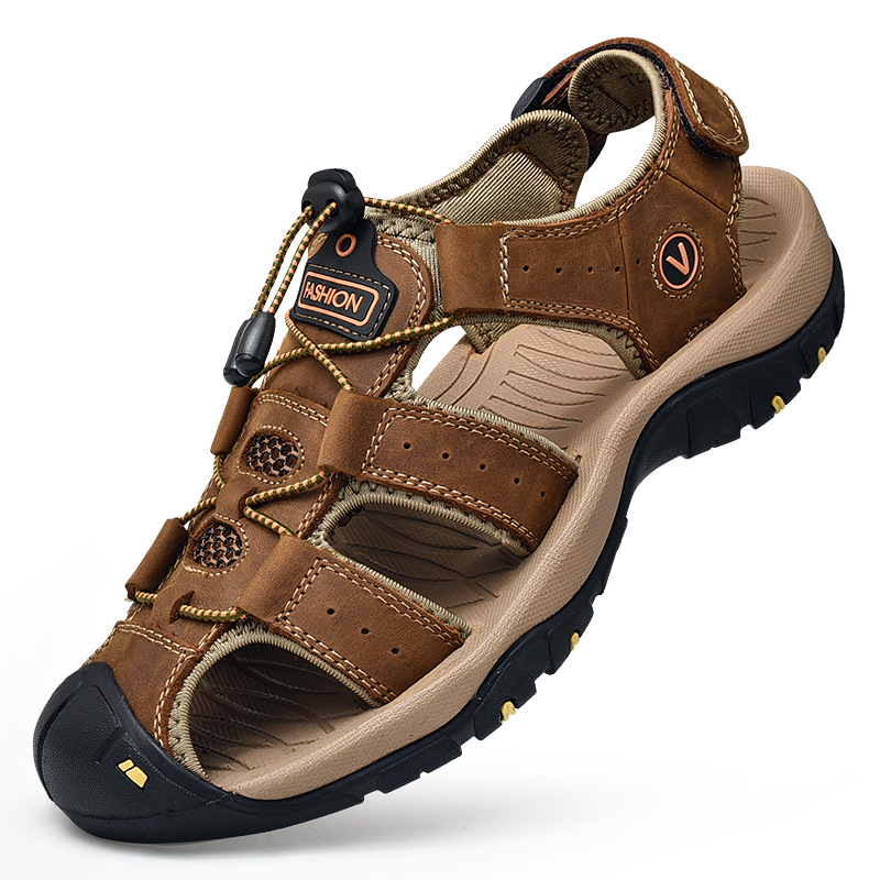 Große Anti-Kick-Sandalen für Herren mit ausgehöhlten, atmungsaktiven Zehentrennern, Strandschuhen für den Außenbereich, Papas Schuhe_voghion.com