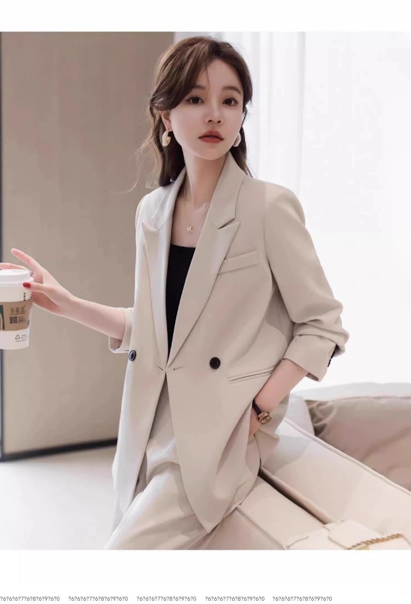 Schwarzer Anzug-Set für Damen, High-End-Feeling, 2025, neuer Frühling und Herbst, lässig, elegant, professionell, formeller Damenblazer_voghion.com