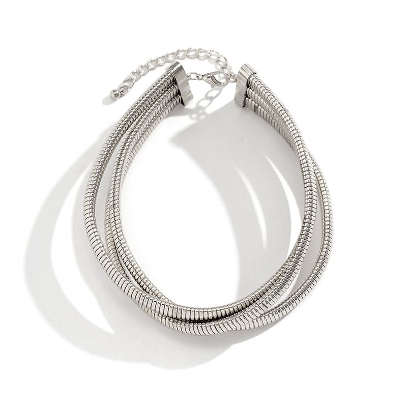 2025 New Arrivals Ingemark Exaggerated Chunky Heavy Metal Twisted Torques Choker Necklace for Women Spiral Big Chain Grunge Jewelry_voghion.com