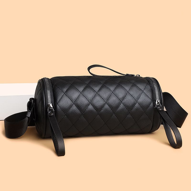 Borsa a tracolla da donna in vera pelle, grande, trapuntata, cilindro, 2025, nuova, versatile, alla moda, capiente_voghion.com