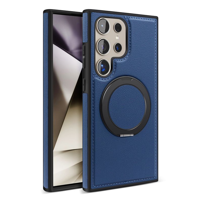 Phone Case & Covers New Business Leather Case For Samsung S24ultra Mobile Phone Case 360 Rotating Magnetic Bracket Protective Cover_voghion.com